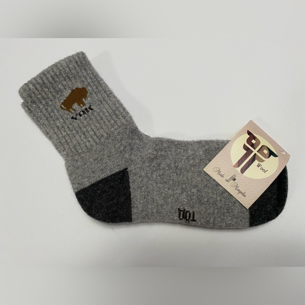 Yak wool blend thermal socks grey 34-36 Mongolia